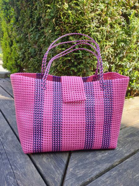 Geflochtene Einkaufstasche - pink